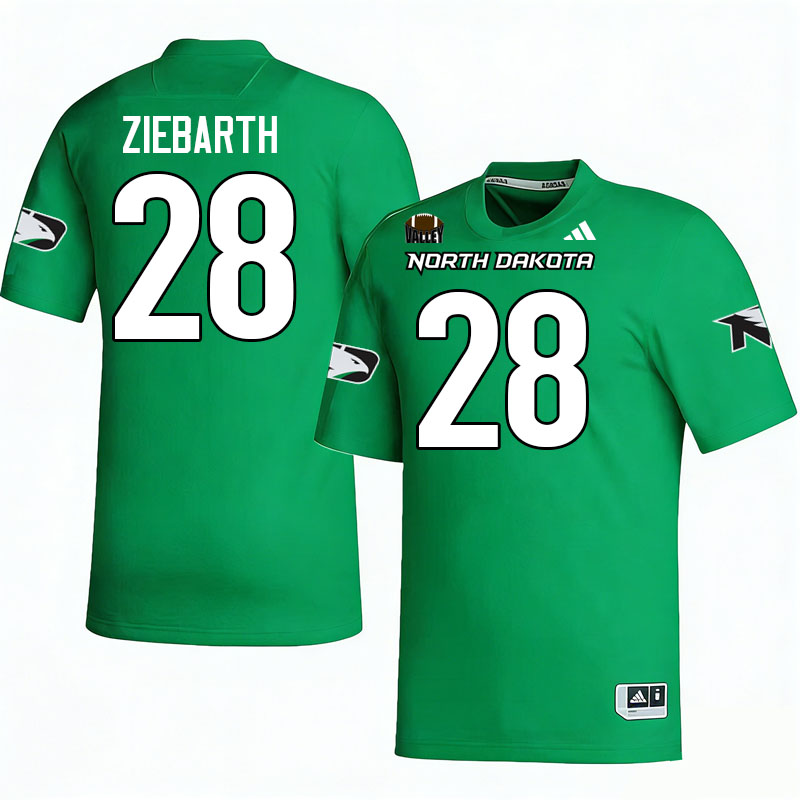 North Dakota Fighting Hawks #28 Gaven Ziebarth College Football Jerseys,Uniforms-Green